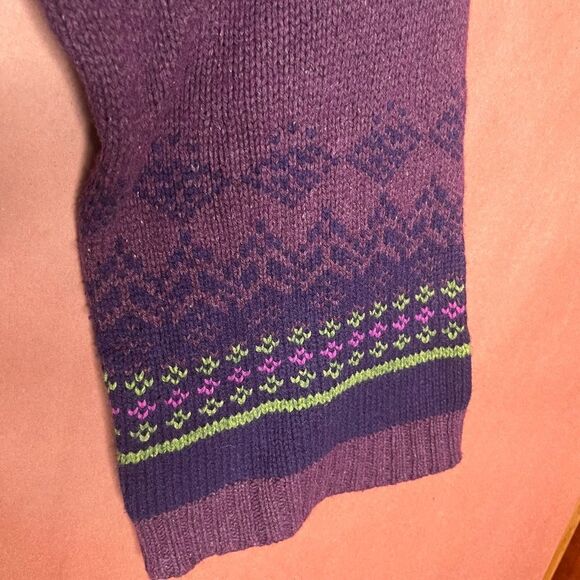 Old Navy Fair Isle Wide Sleeve V neck Sweater kangaroo pocket Vintage XL - Picture 5 of 7